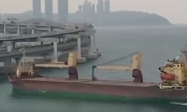 VIDEO: Russian cargo ship hits bridge in South Korea