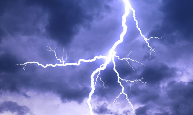 Lightning crackles off Port Adelaide