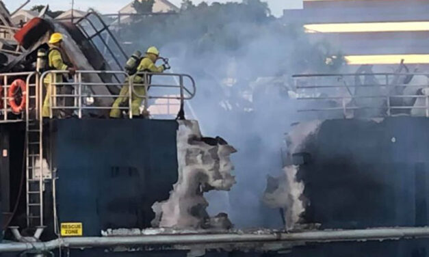 Vessel explodes, burns in Darwin