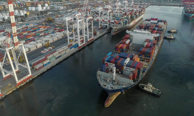 Big ships berth at Melbourne