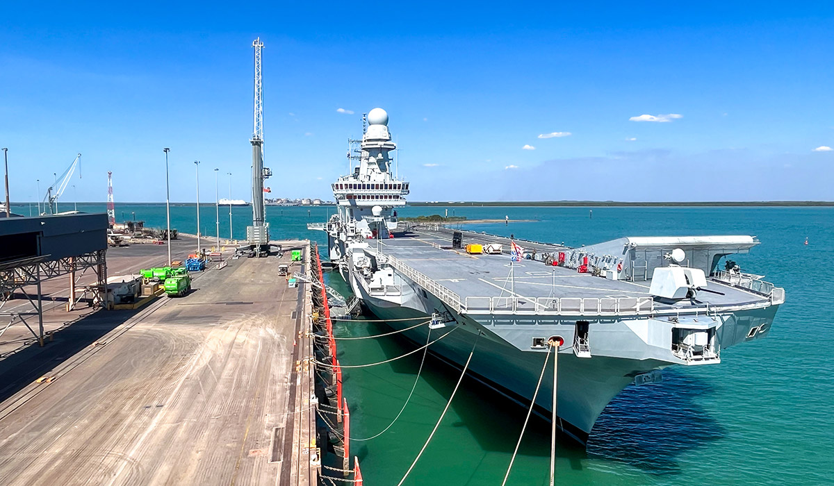 Navy vessel berthed at Darwin's East Arm Wharf