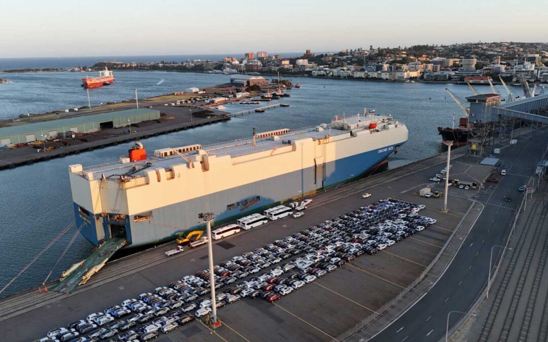 Car carriers a new sight at Port of Newcastle